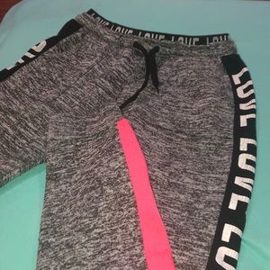 Black and grey love sweatpants